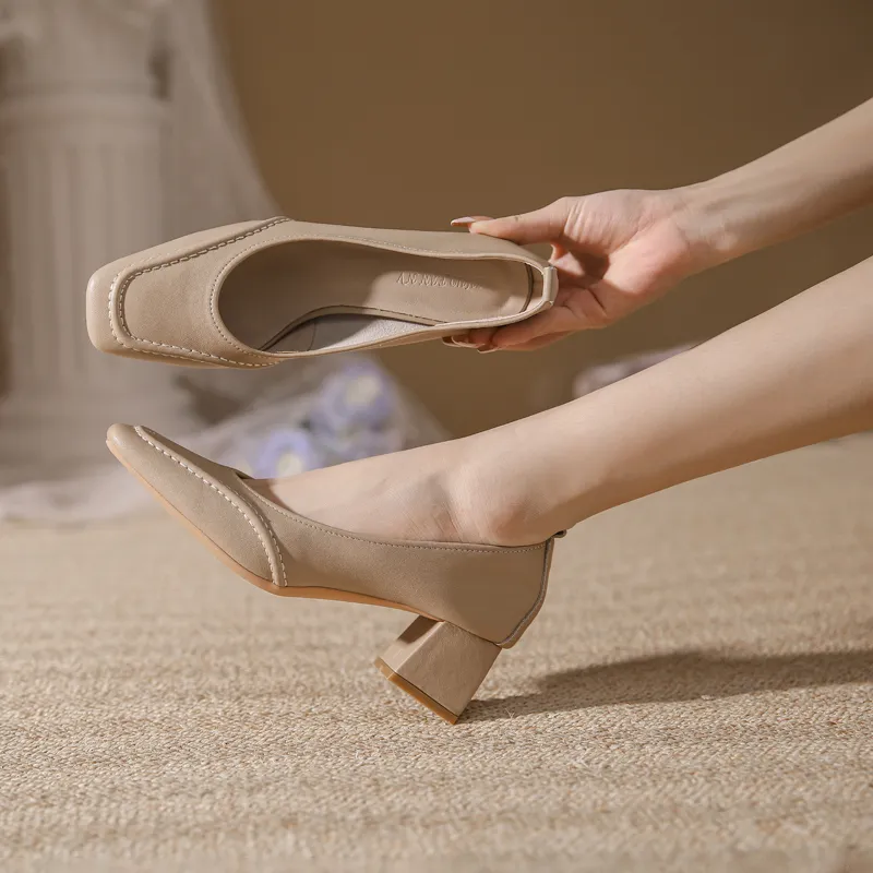 YAFEI XUANYU Chunky Heel High Heels 5cm Women's-12