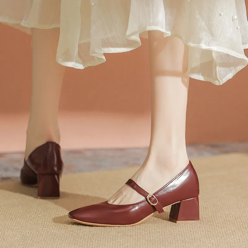 YAFEI XUANYU Chunky Heel High Heels 5cm Women's-23