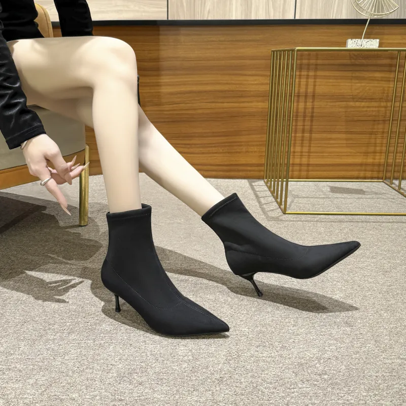 YAFEI XUANYU Ankle Boots 6CM Women's Black-1