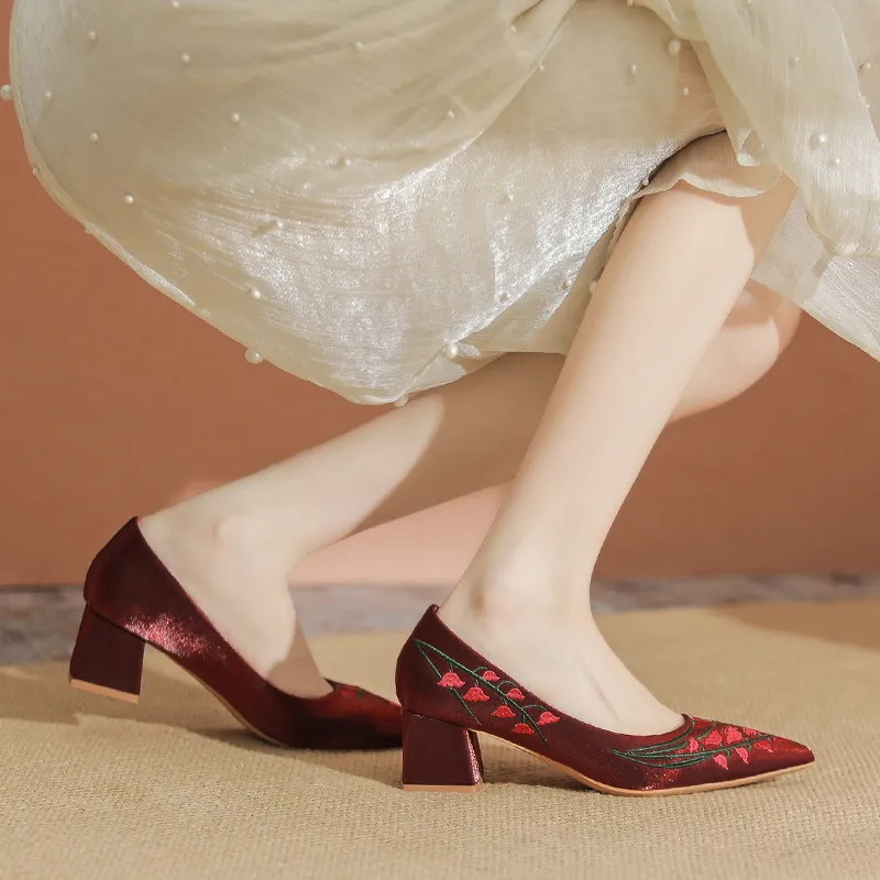 YAFEI XUANYU Chunky Heel High Heels 5cm Women's-8