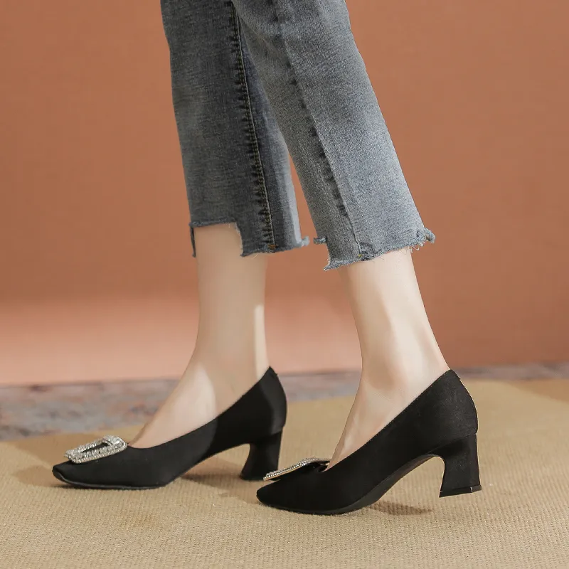 YAFEI XUANYU Chunky Heel High Heels 5cm Women's-5