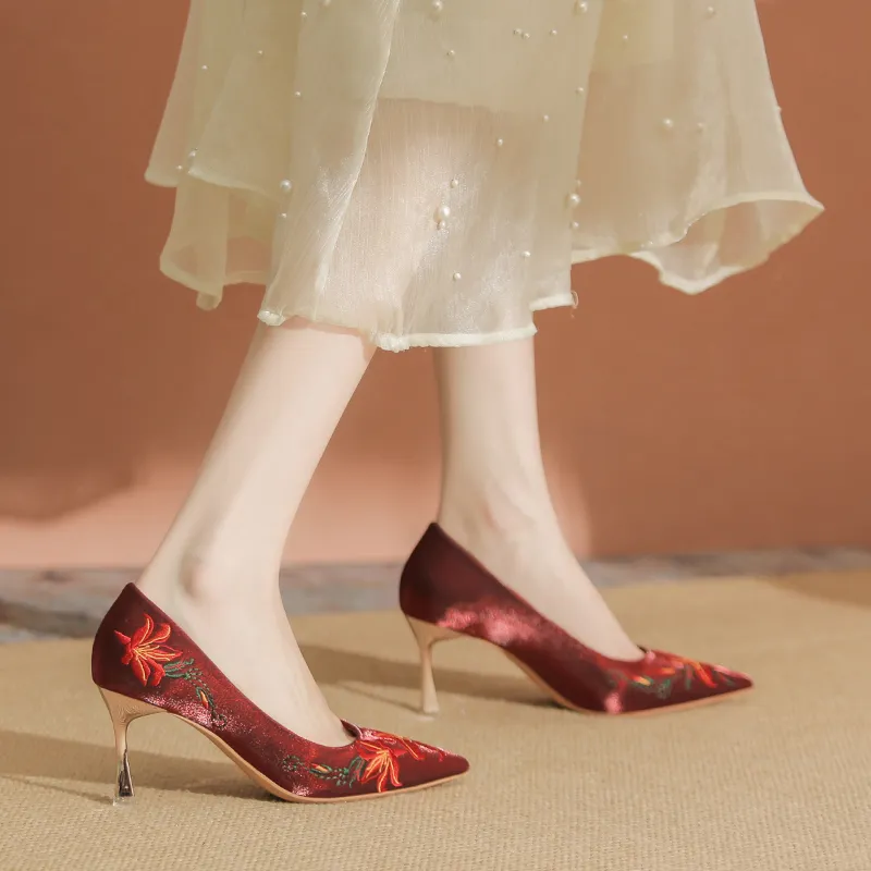 YAFEI XUANYU Slim Heel High Heels 7.5cm Women's-8