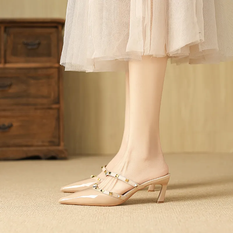 YAFEI XUANYU Rubber Sole Stud Closed Toe Slippers Women's-15