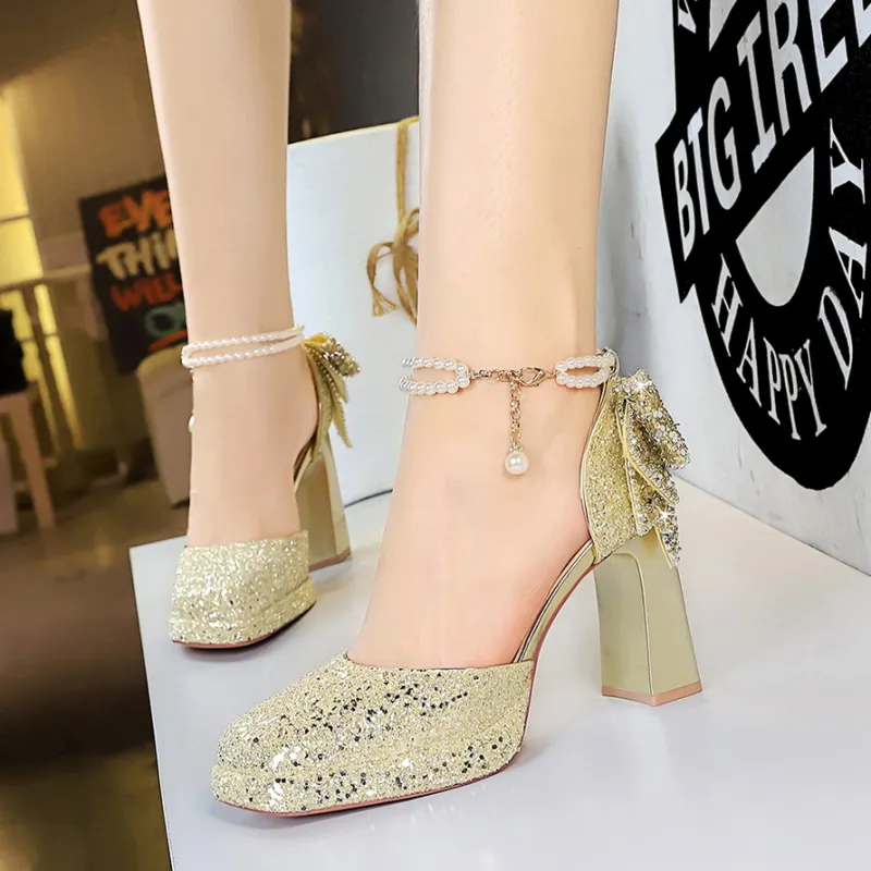 YAFEI XUANYU Chunky Heel High Heels 9CM Women's-14