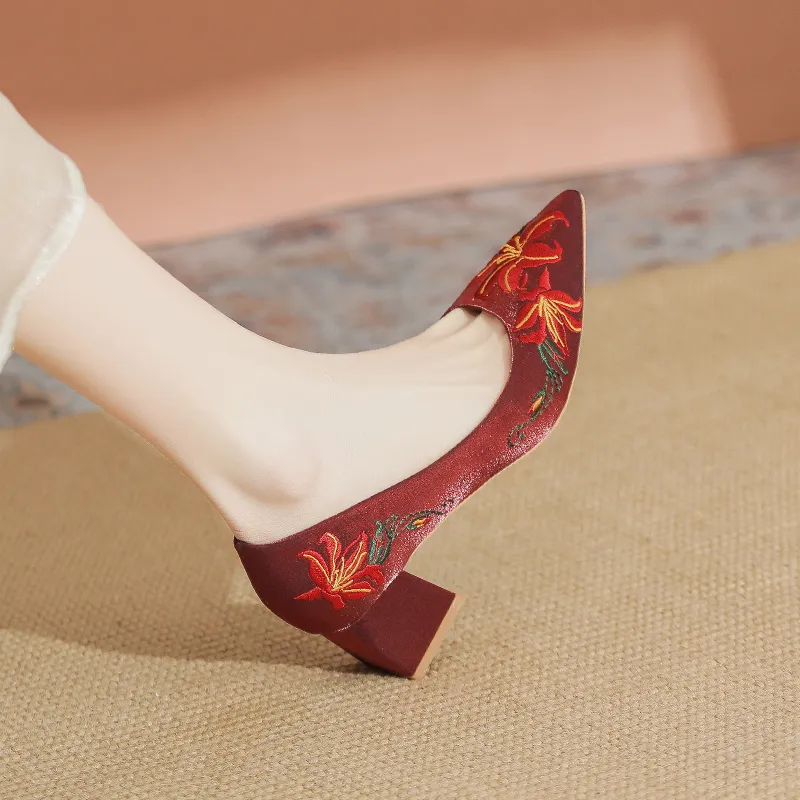 YAFEI XUANYU Chunky Heel High Heels 5cm Women's-1