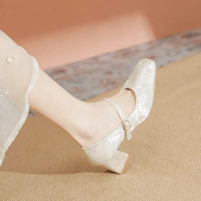 YAFEI XUANYU Chunky Heel High Heels 5cm Women's Black-26