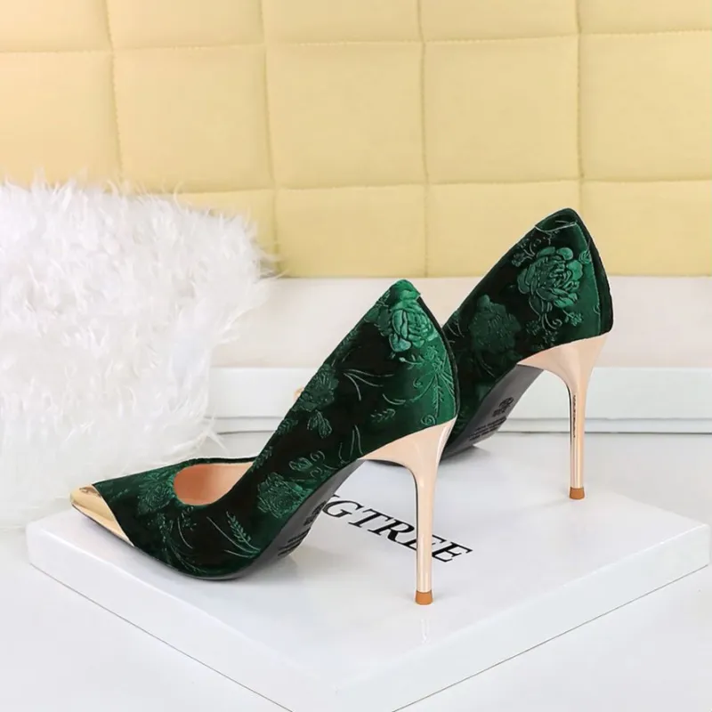 YAFEI XUANYU Slim Heel High Heels 10cm Women's-16