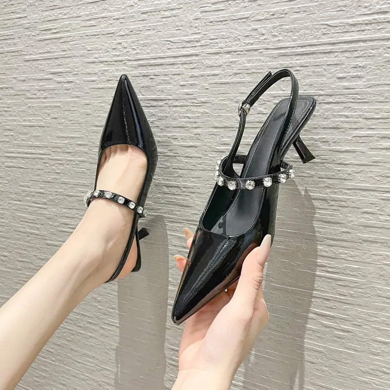 YAFEI XUANYU Slim Heel High Heels 6cm Women's White-9