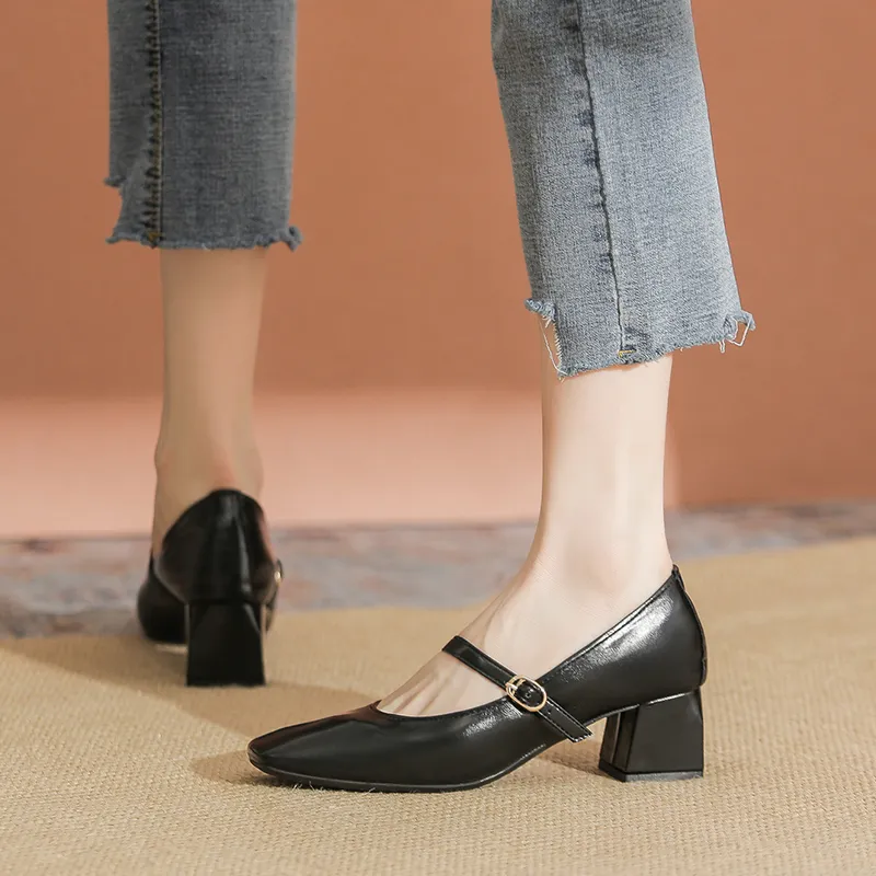 YAFEI XUANYU Chunky Heel High Heels 5cm Women's-4
