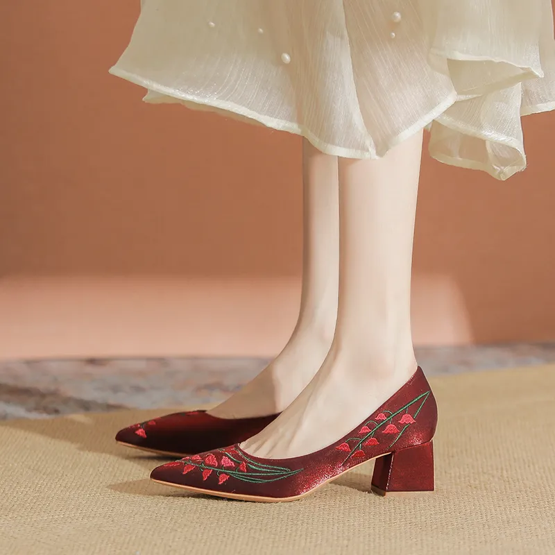 YAFEI XUANYU Chunky Heel High Heels 5cm Women's-6