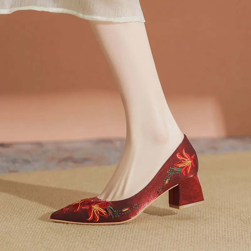 YAFEI XUANYU Chunky Heel High Heels 5cm Women's-9