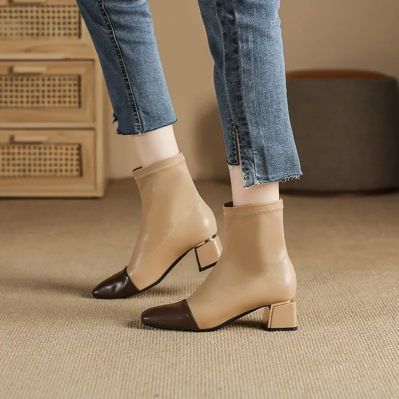 YAFEI XUANYU Ankle Boots Women's Khaki-11