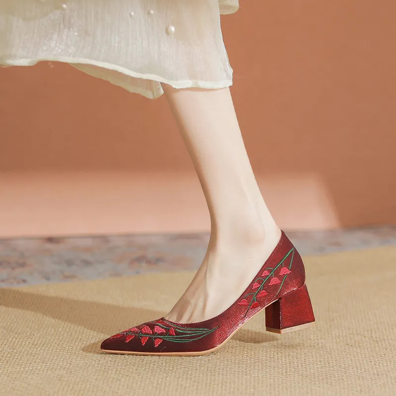YAFEI XUANYU Chunky Heel High Heels 5cm Women's-7