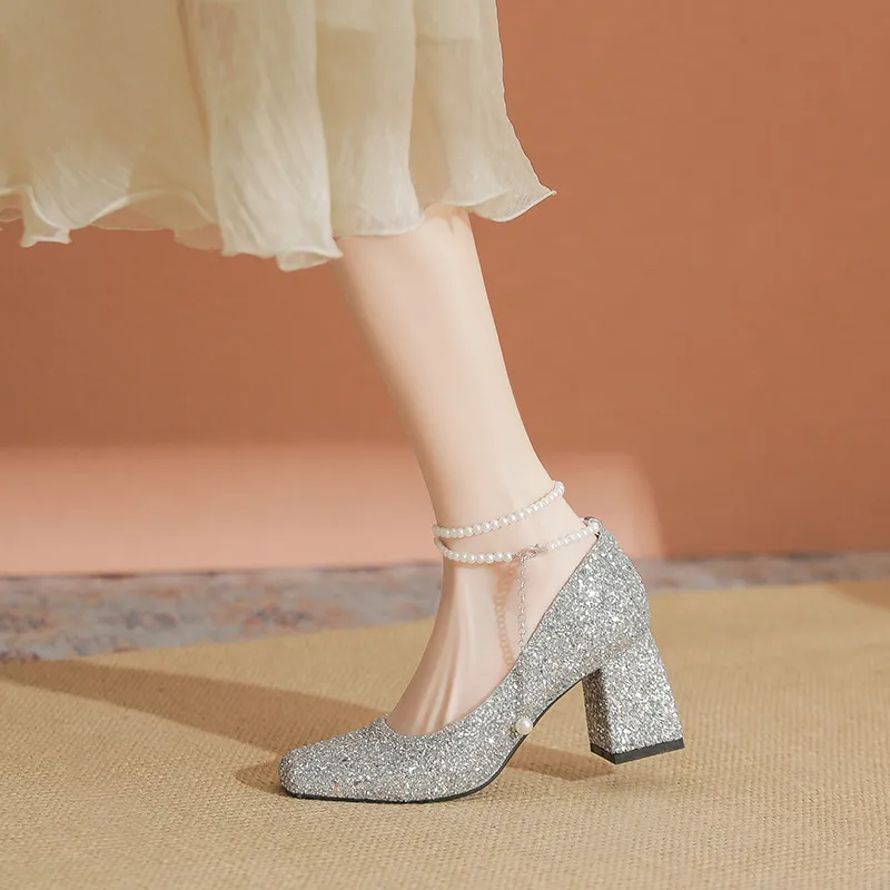 YAFEI XUANYU Chunky Heel High Heels 7CM Women's-1