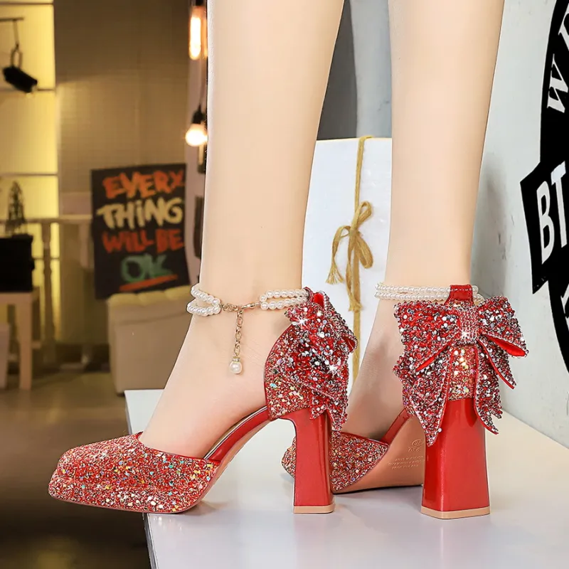 YAFEI XUANYU Chunky Heel High Heels 9CM Women's-3