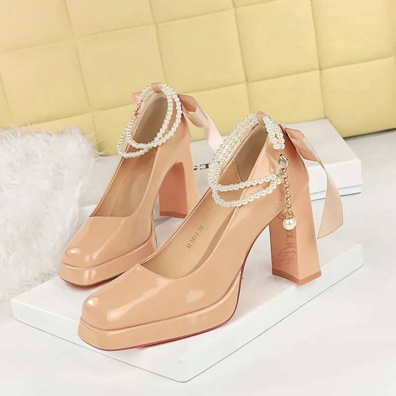 YAFEI XUANYU Chunky Heel High Heels Women's-11