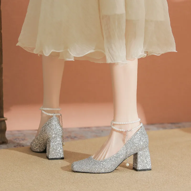 YAFEI XUANYU Chunky Heel High Heels 7CM Women's-6