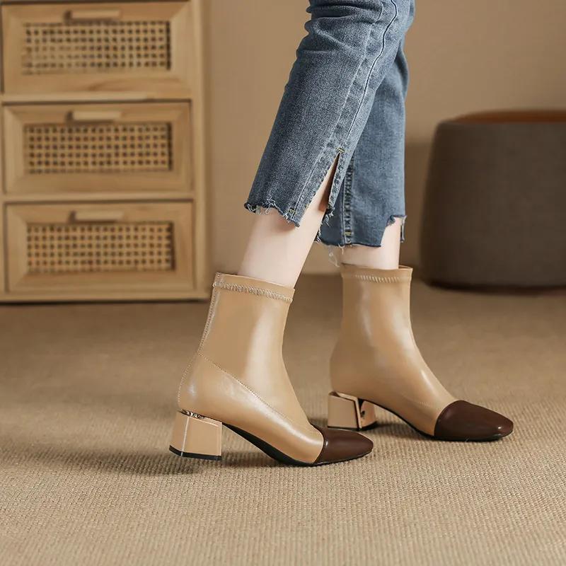 YAFEI XUANYU Ankle Boots Women's Khaki-12