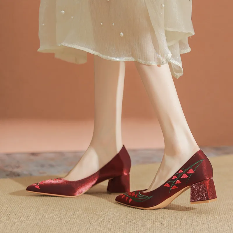 YAFEI XUANYU Chunky Heel High Heels 5cm Women's-5