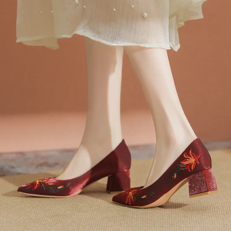 YAFEI XUANYU Chunky Heel High Heels 5cm Women's-8