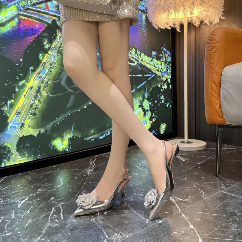 YAFEI XUANYU Slim Heel High Heels 6CM Women's Silver-2