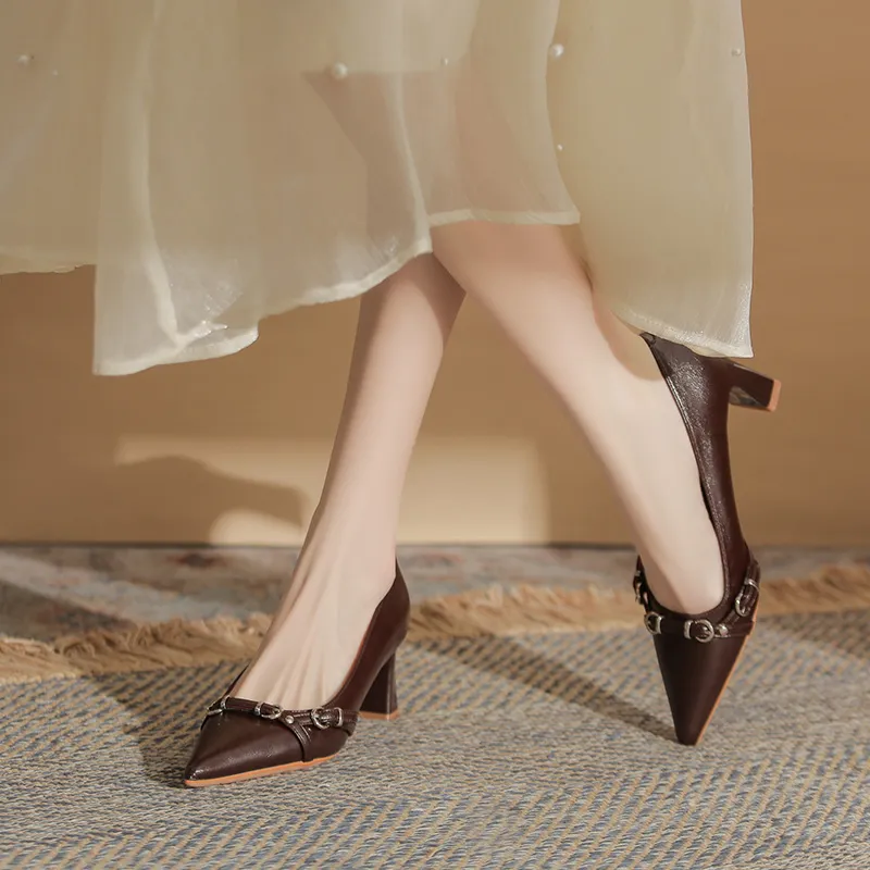 YAFEI XUANYU Chunky Heel High Heels 6CM Women's-2