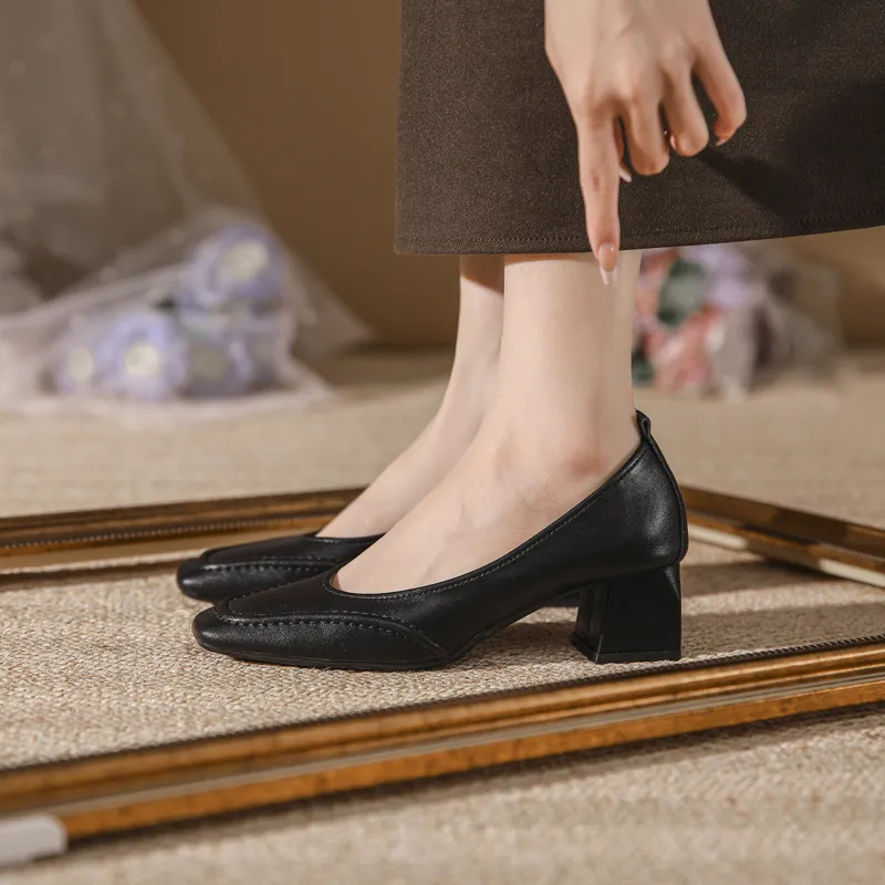 YAFEI XUANYU Chunky Heel High Heels 5cm Women's-1