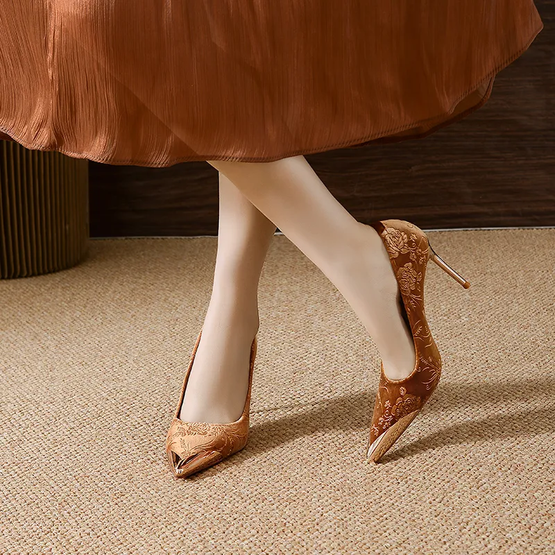 YAFEI XUANYU Slim Heel High Heels 10cm Women's-9