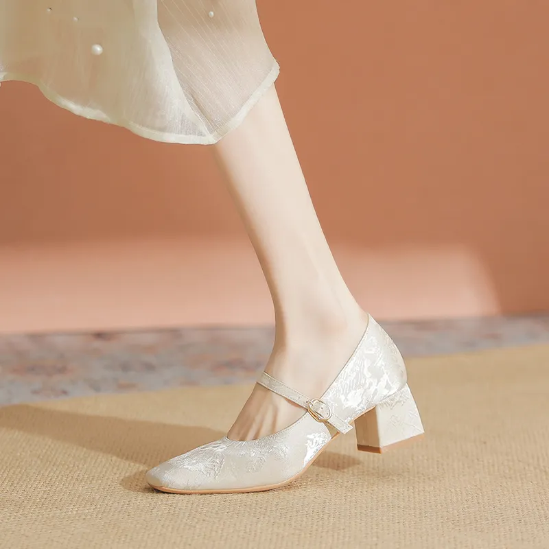 YAFEI XUANYU Chunky Heel High Heels 5cm Women's Black-27