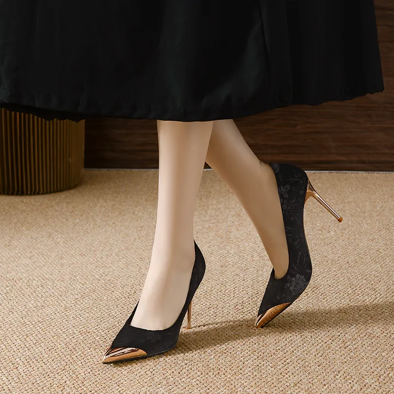 YAFEI XUANYU Slim Heel High Heels 10cm Women's-3