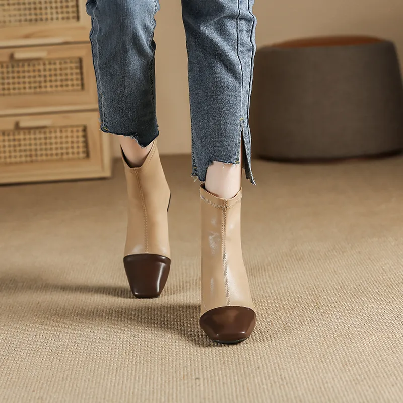 YAFEI XUANYU Ankle Boots Women's Khaki-8