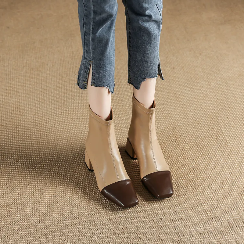 YAFEI XUANYU Ankle Boots Women's Khaki-3