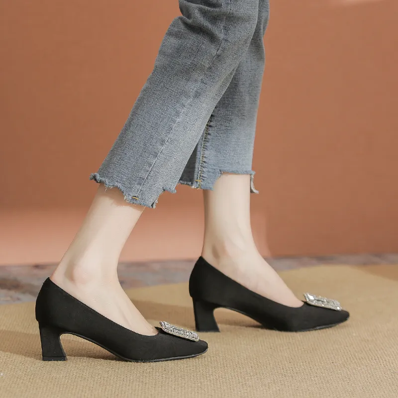 YAFEI XUANYU Chunky Heel High Heels 5cm Women's-8