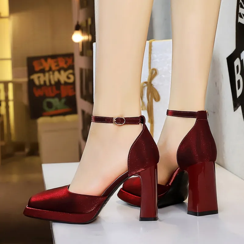 YAFEI XUANYU Chunky Heel High Heels Women's-3