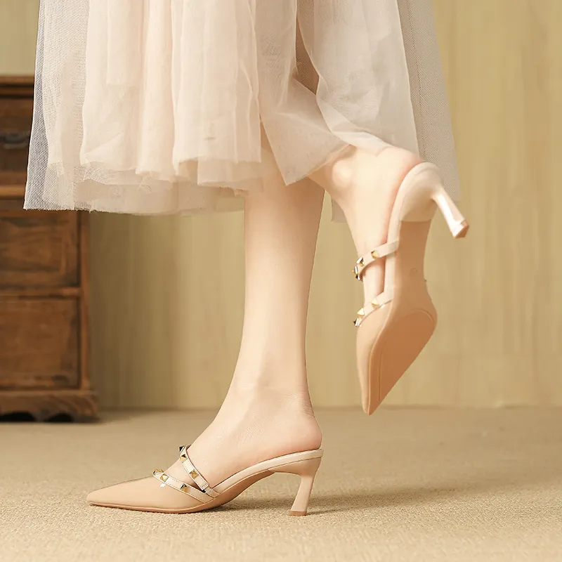 YAFEI XUANYU Rubber Sole Stud Closed Toe Slippers Women's-16