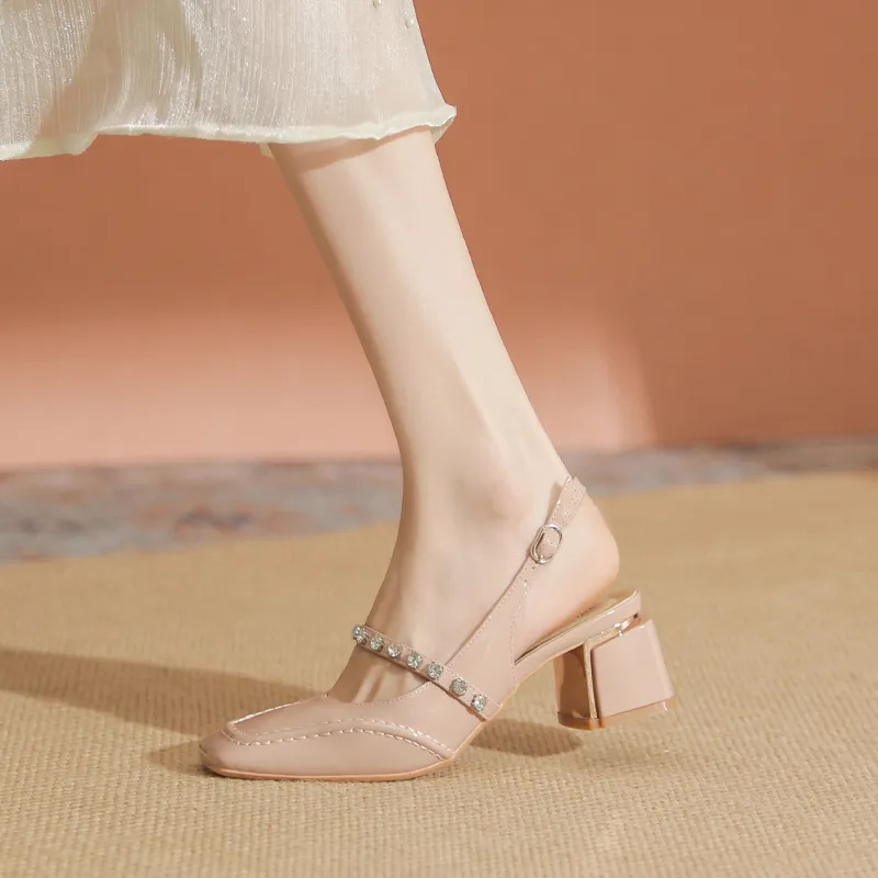 YAFEI XUANYU Chunky Heel High Heels 5cm Women's White-7