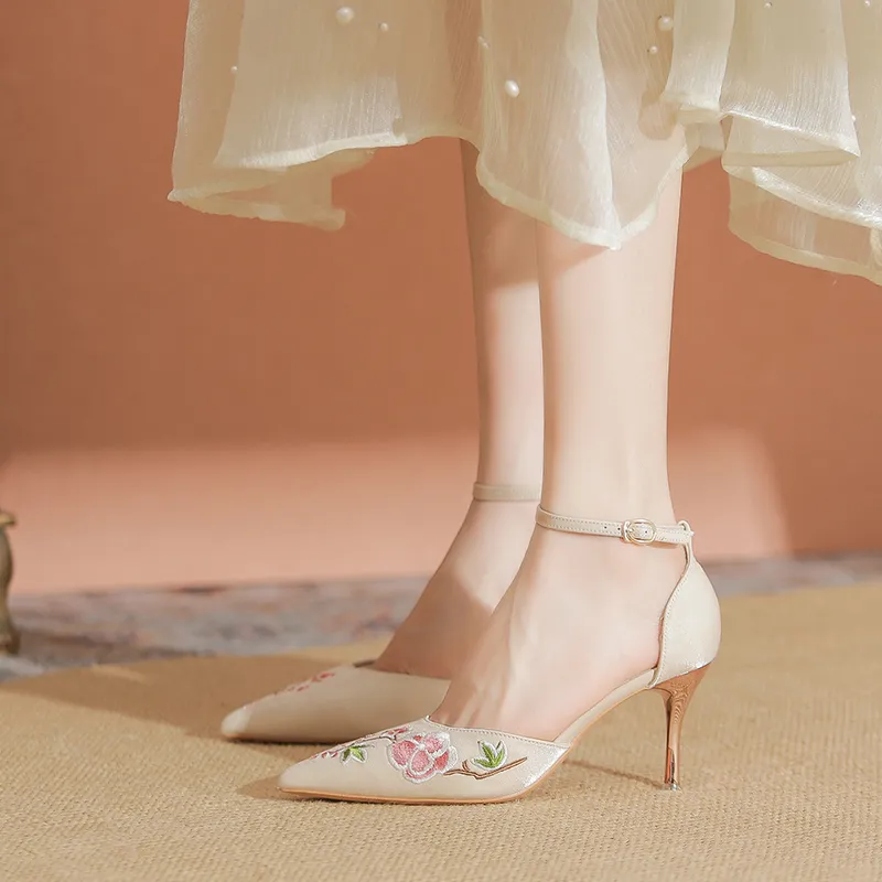 YAFEI XUANYU Strap Sandals 7cm Women's White-6