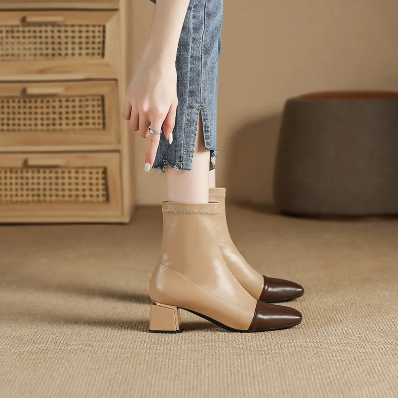 YAFEI XUANYU Ankle Boots Women's Khaki-13