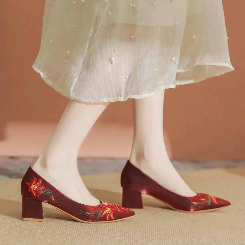 YAFEI XUANYU Chunky Heel High Heels 5cm Women's-6