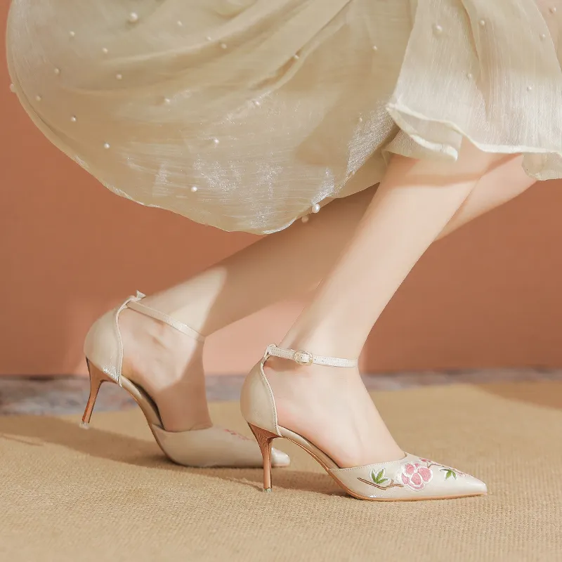 YAFEI XUANYU Strap Sandals 7cm Women's White-9