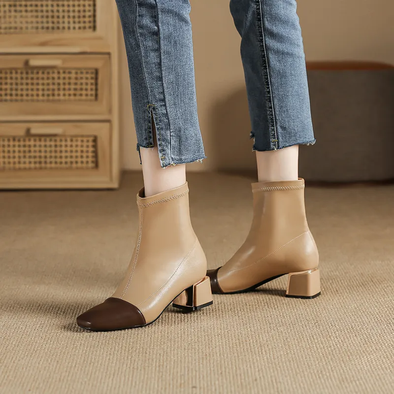 YAFEI XUANYU Ankle Boots Women's Khaki-10