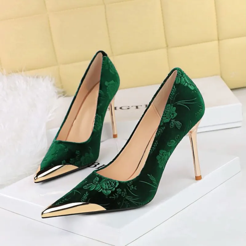 YAFEI XUANYU Slim Heel High Heels 10cm Women's-15