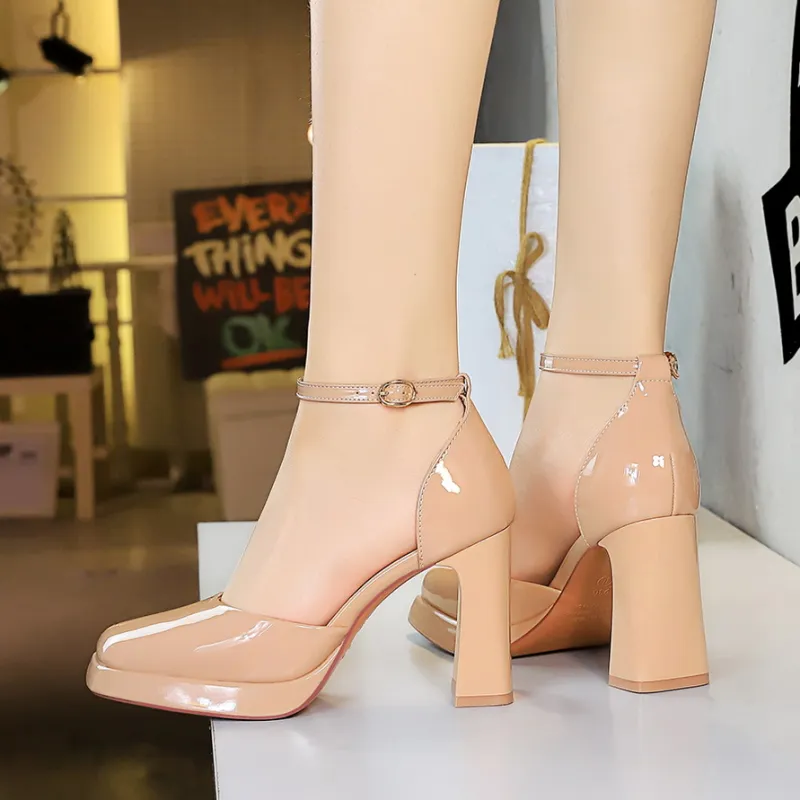 YAFEI XUANYU Chunky Heel High Heels 9CM Women's-11