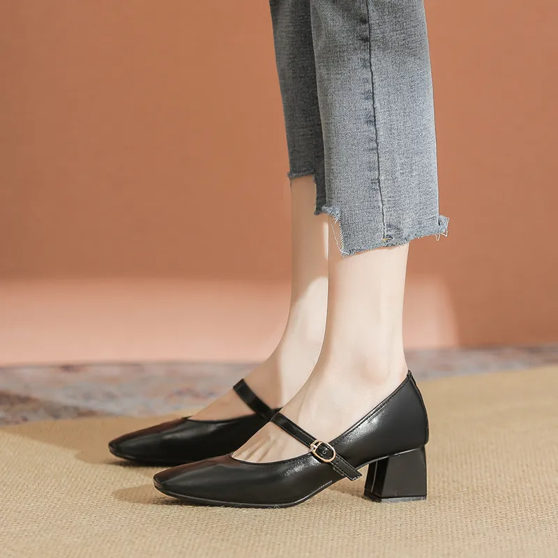 YAFEI XUANYU Chunky Heel High Heels 5cm Women's-6