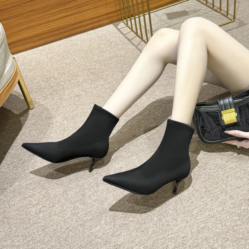 YAFEI XUANYU Ankle Boots 6CM Women's Black-2