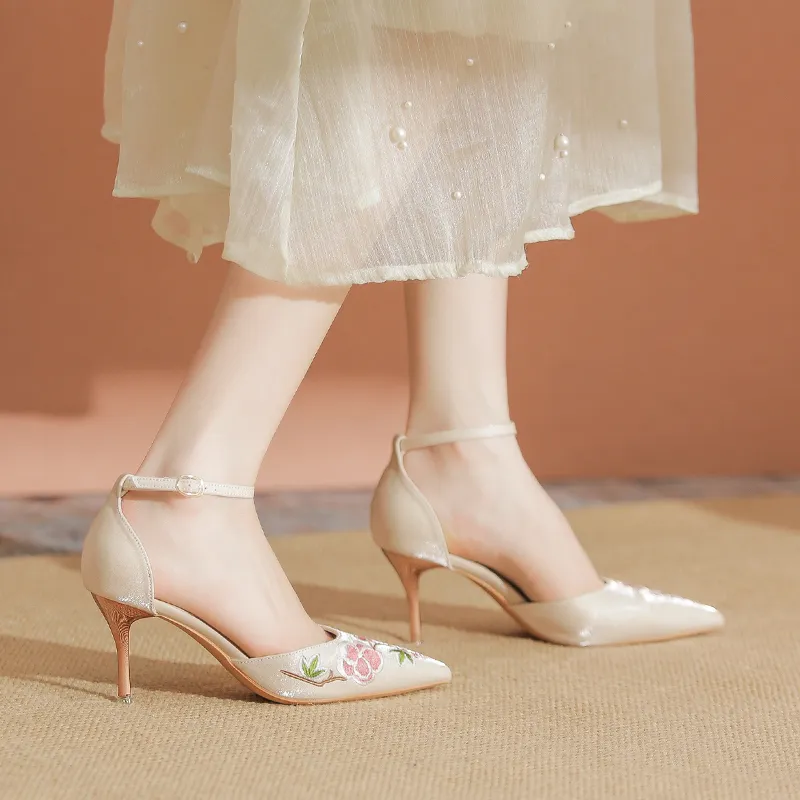 YAFEI XUANYU Strap Sandals 7cm Women's White-8