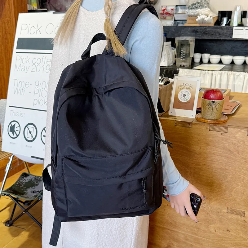 Versman Nylon Fabric Backpack Medium Size Unisex Black/Blue/Brown/White-6