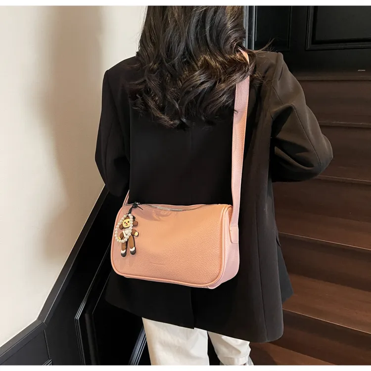 Versman PU Shoulder Bag, Crossbody Bag Regular Women's Black/Pink/Ecru/Blue/Yellow-10