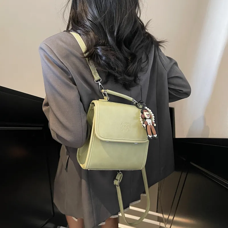 Versman PU Backpack Women's Ecru/Silver/Black/Green-19