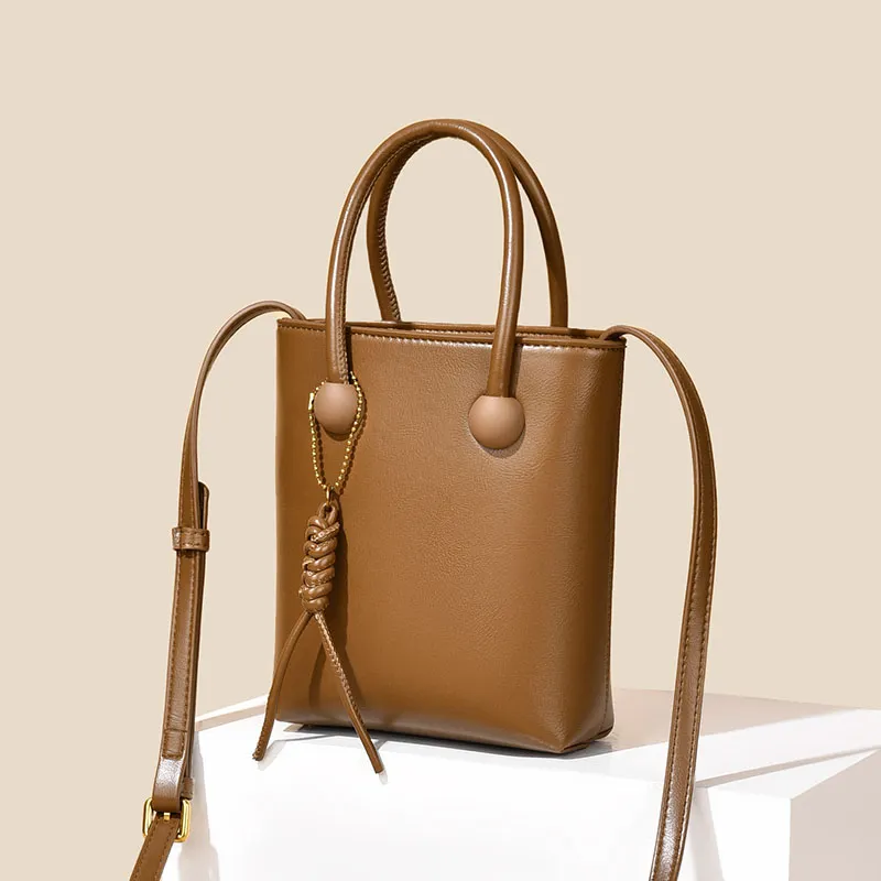Versman PU Bucket Bag, Shoulder Bag, Handbag Women's Tea Brown/Chocolate/Beige-11